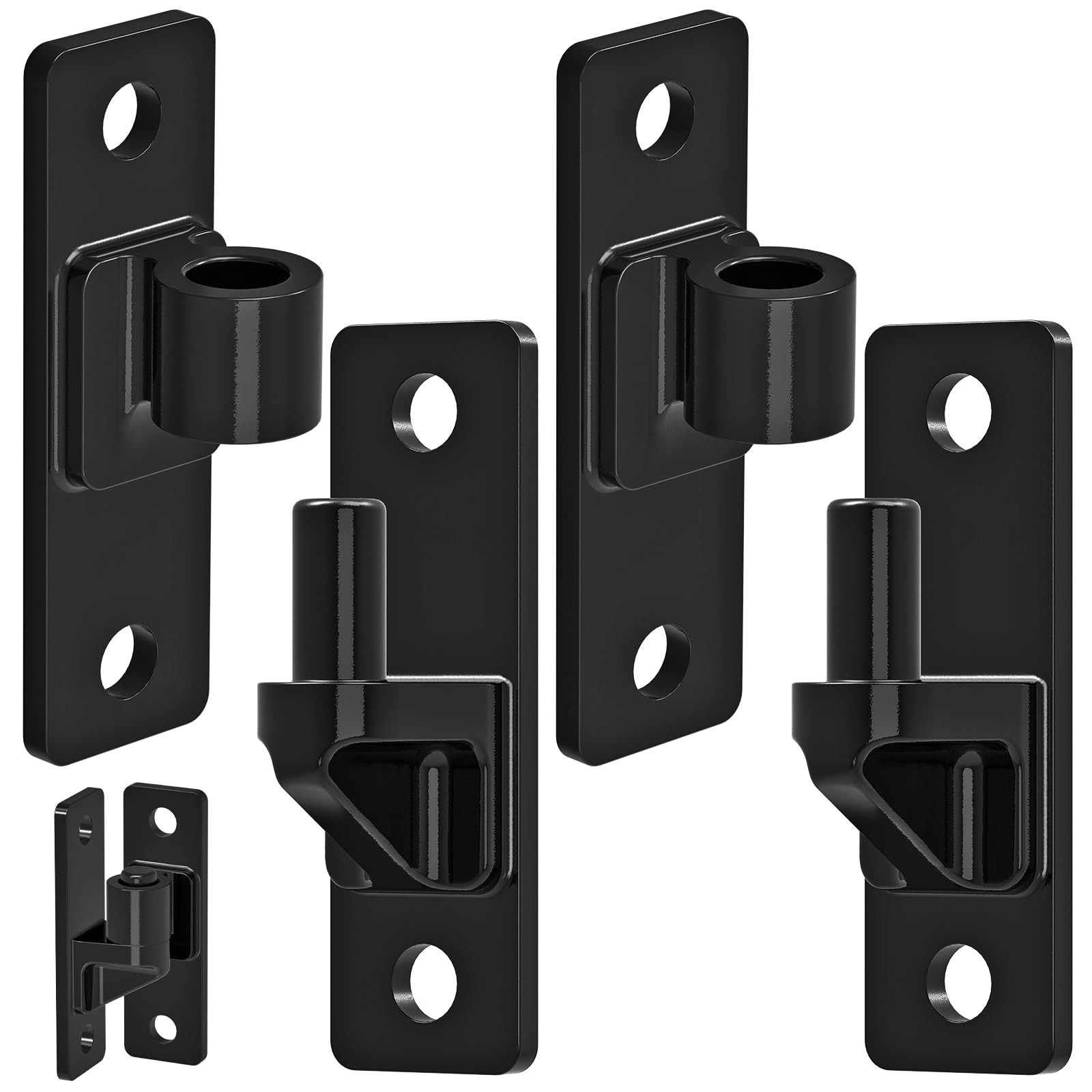 Heavy Duty Steel Gate Hinges 2-Pack, Rustproof E-Coating, 6mm Thick for Fences & gallery