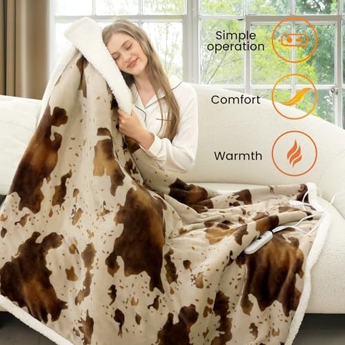 Cozy Heated Throw Blanket - Fast Heating Soft Flannel, 10 Heat Settings, 4 Timer gallery