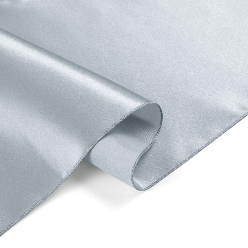 2 PCS Silver Table Runner 12x108 Inch Long Satin SilkLike Smooth Decor gallery