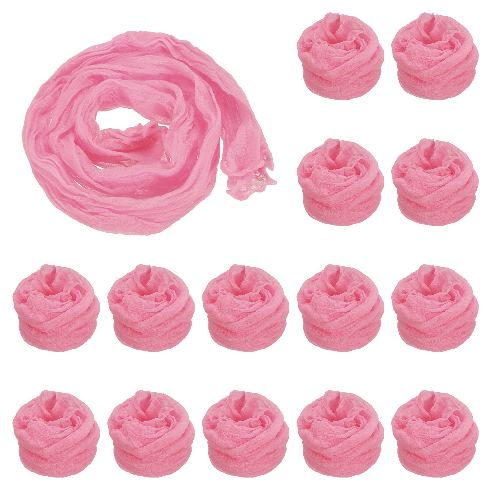 15Pcs Stocking Flower Fabric 65cm/26" for DIY Mesh Flowers Making, Coral Pink gallery