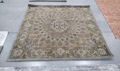 BLUE / GREY 6′ X 6′ Square Pulled Threads Rug, Reduced Price117271343 HG914B-6SQ