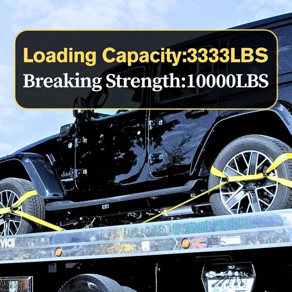 8 Point Roll Back Vehicle Tie Down Kit w/Chain Tails On Both Ends for Tow Truck gallery