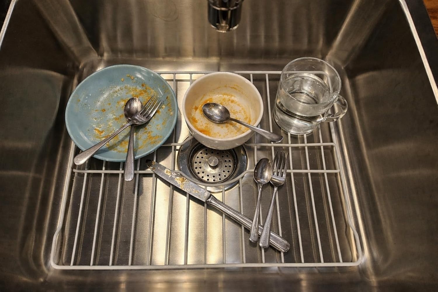Sink Protectors for Kitchen Sink Bottom with White Coating Grate Insert Grid Sin gallery