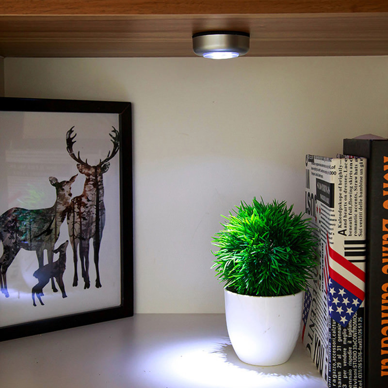 8 PCS 3 LED Touch Push On/Off Light Self-Stick On Click Battery Operated Lights gallery