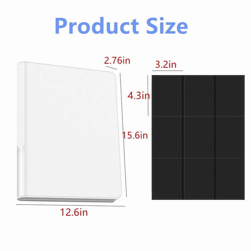 Toploader Binder,9-Pocket Double Sided Top Loader Binder,Holds 288 Cards in 3... gallery