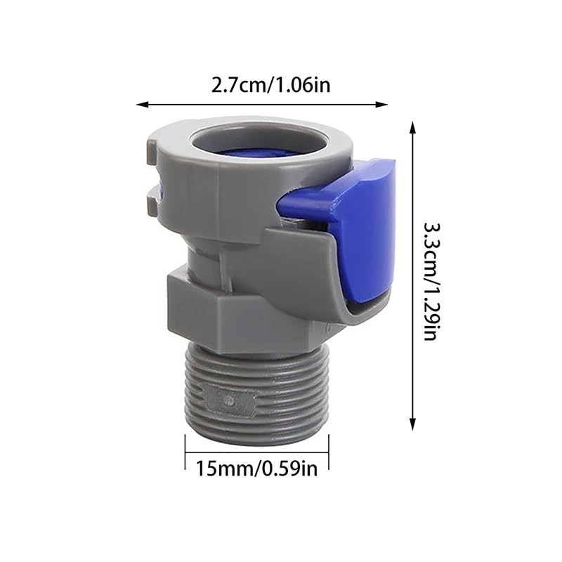 RecDec 4 Pack Kitchen Faucet Hose Quick Connect Adapter with M15*1 Male Gray gallery