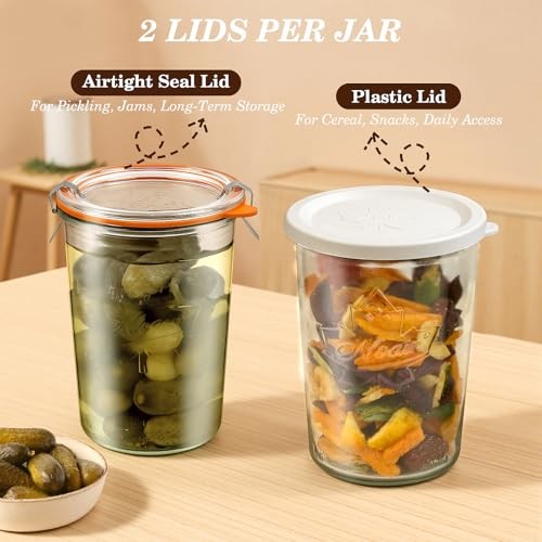 Canning Jars7 oz Pack, Sourdough Starter Jars with Lids 2 27.0 Fluid Ounces gallery