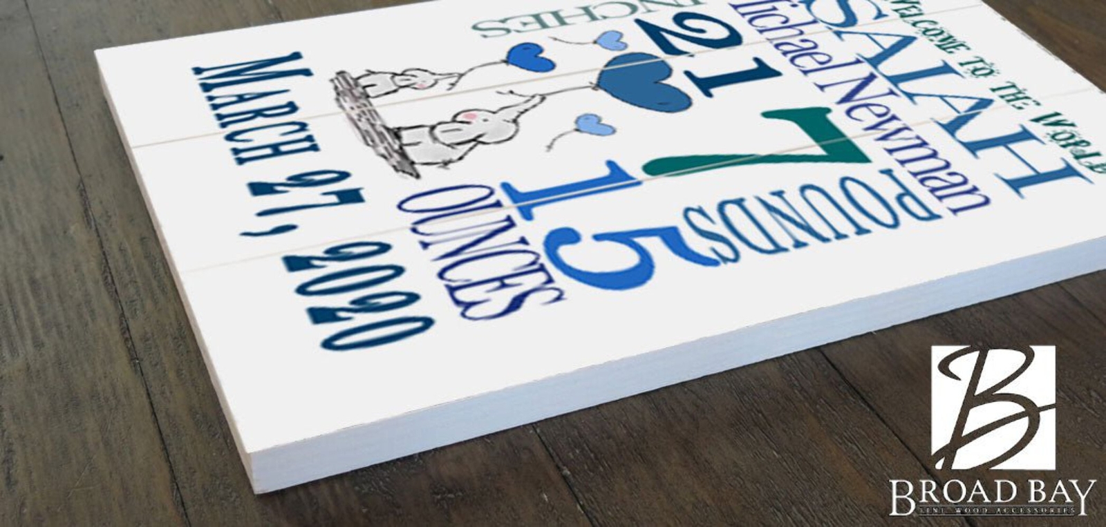 Personalized New Baby Boy Birth Announcement Gift Wall Art gallery