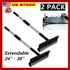 2x Extendable Window Squeegee Cleaner Long Handle Car Cleaning Window Glass 38″