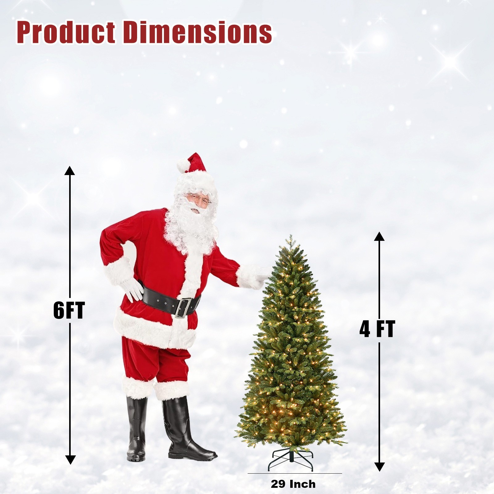 4-9 Ft Pre-Lit Green Spruce Realistic Artificial Holiday Christmas Tree w/ Stand gallery