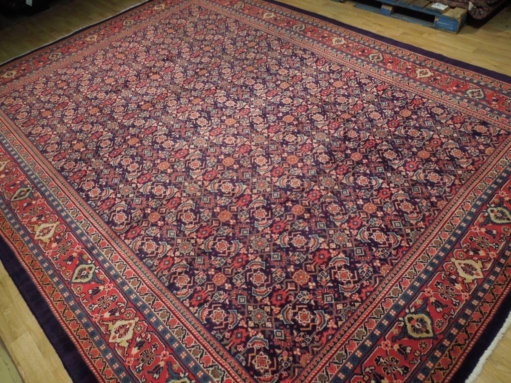 10x13' Dark Indigo Handmade All-Over Perssiaan Heratti Rug 74849 gallery