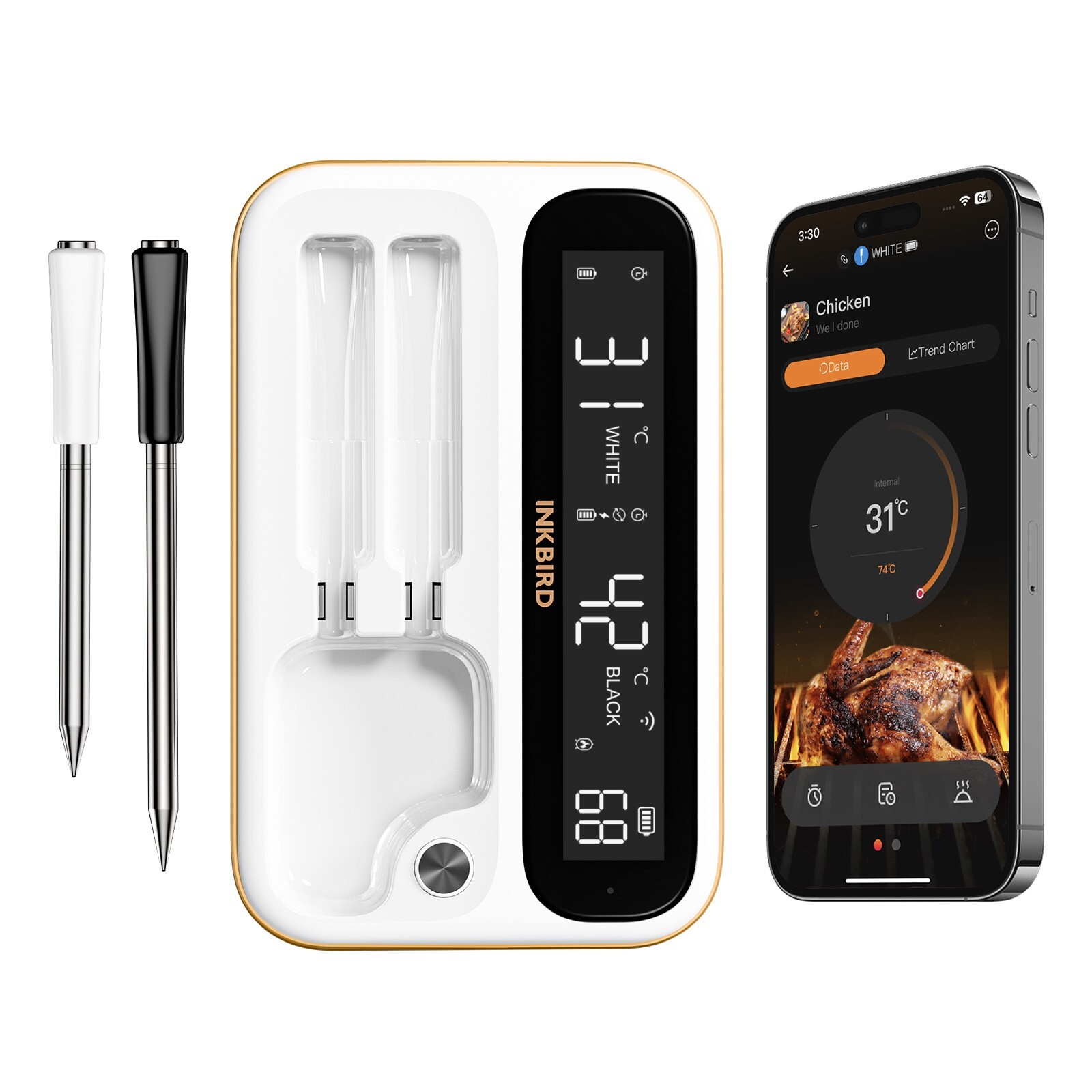 2/4 Probes Wireless BBQ Thermometer Inkbird Meat Cooking WiFi Bluetooth Control gallery