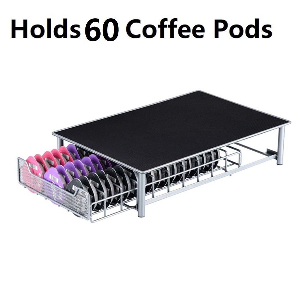 1pc Coffee Capsule Storage Drawer, Metal Coffee Pod Holder, 60 Capsule Capacity gallery