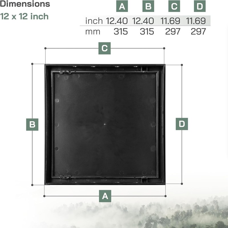 Durable 12" x 12" ABS Plastic Access Panel - Customizable Aesthetic Solution gallery