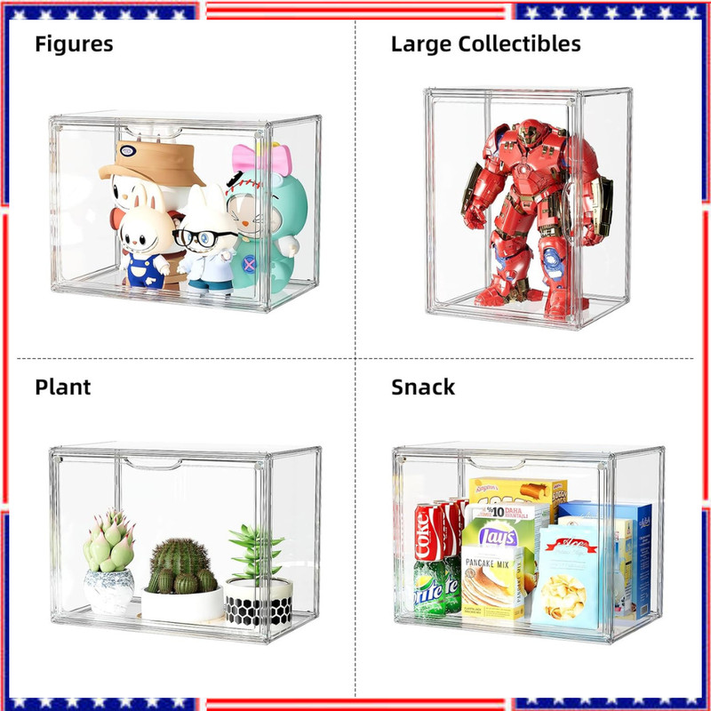 Clear Acrylic Display Case, Large Stackable Storage 1 Pack, X Large-Clear gallery