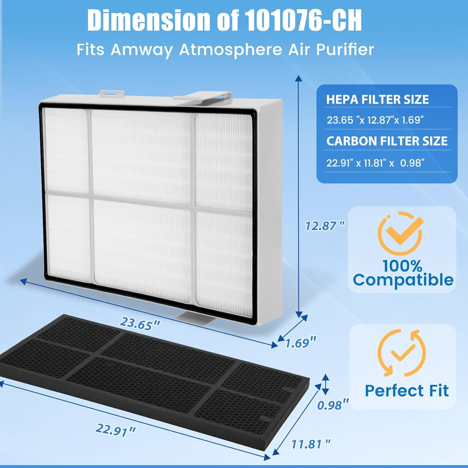 101076 Series Filter Kit for Amway Atmosphere Air Purifier 101076CH/ 101076TH/ 1 gallery