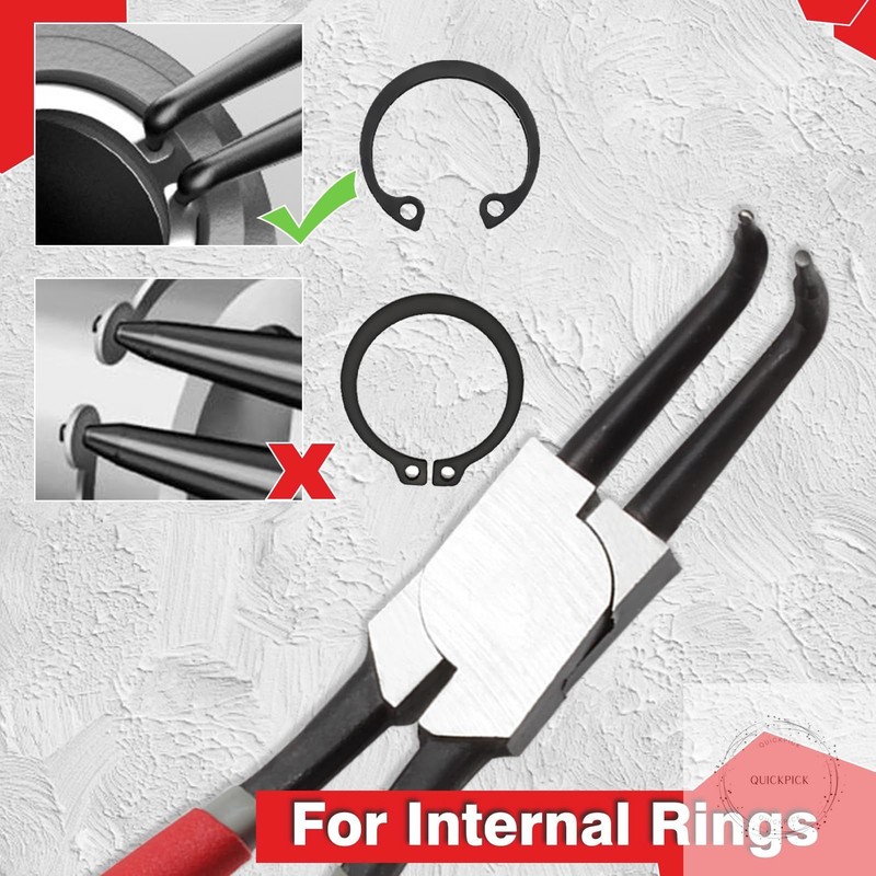 13-Inch Internal Snap Ring Pliers 90 Degree Heavy Duty Retaining Ring Pliers gallery
