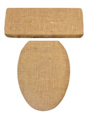 Burlap Rustic Primitive Country Home Bathroom Decor Toilet Seat Lid Cover Set