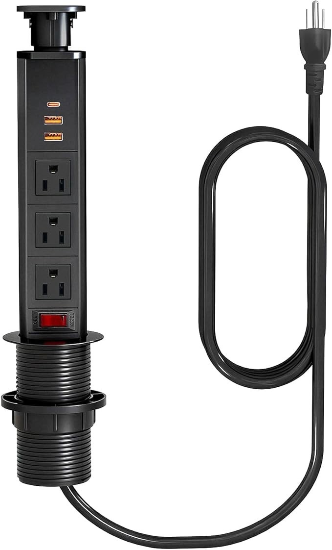 NEW Pop Up Electrical Outlet 3 AC, 2 USB-A, 1 USB-C, 30W Fast Charging gallery