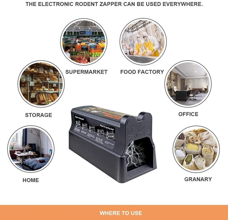 Upgrade Electronic Mouse Trap Victor Control Rat Rodent Zapper capture alive gallery