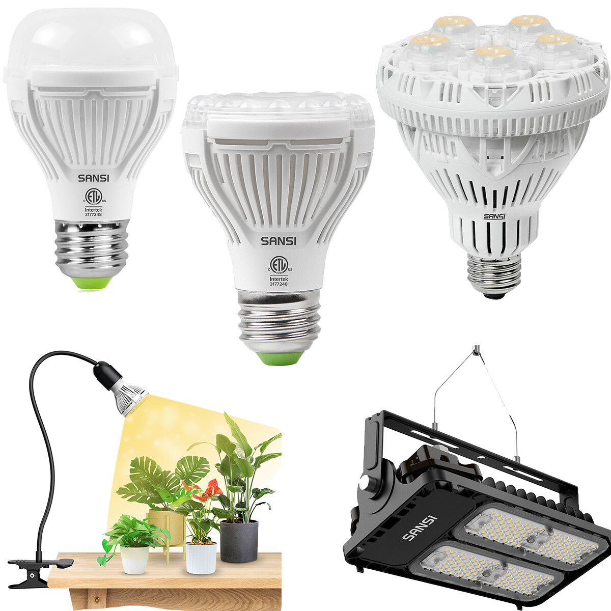 SANSI LED Grow light Bulb Full specturm Veg Flower 10W-70W Yard Indoor Plant gallery