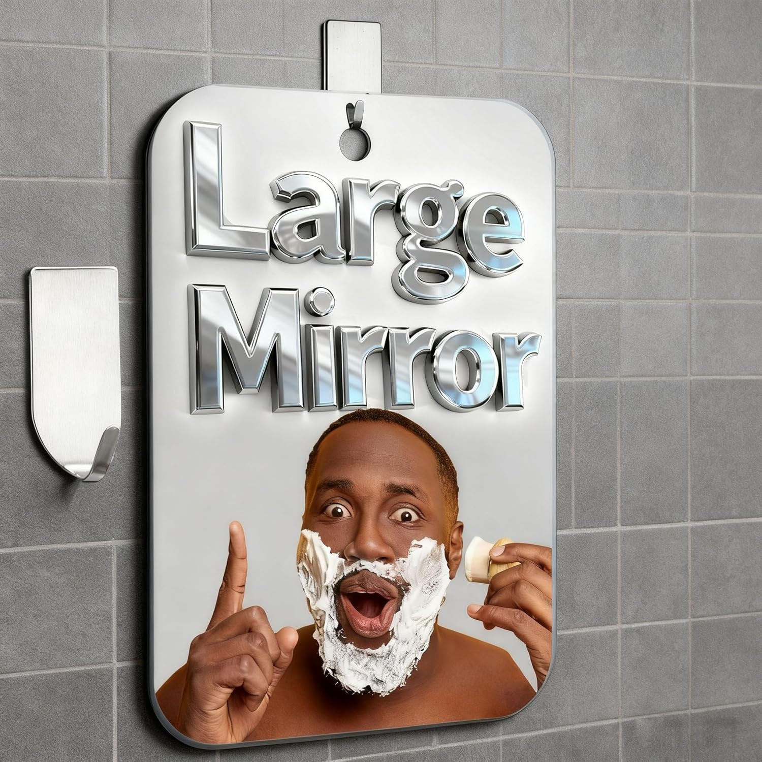 Shatterproof Shower Mirror Fogless for Shaving,(Large,1 Pcs 11X8 In) anti Fog Sh gallery