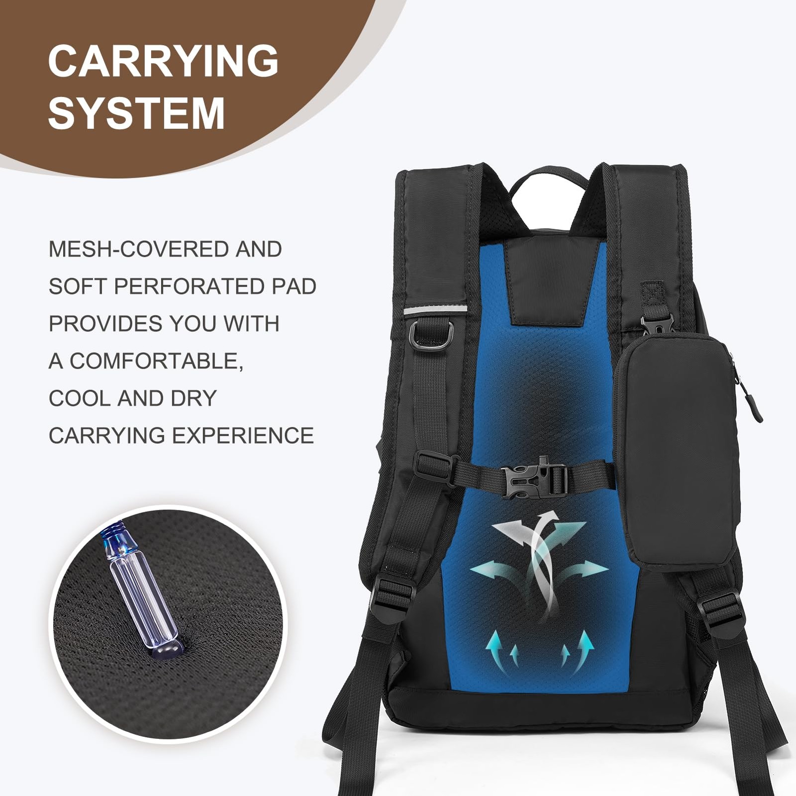 20L Hiking Backpack With Removable Phone Pocket Lightweight Small Daypack 3