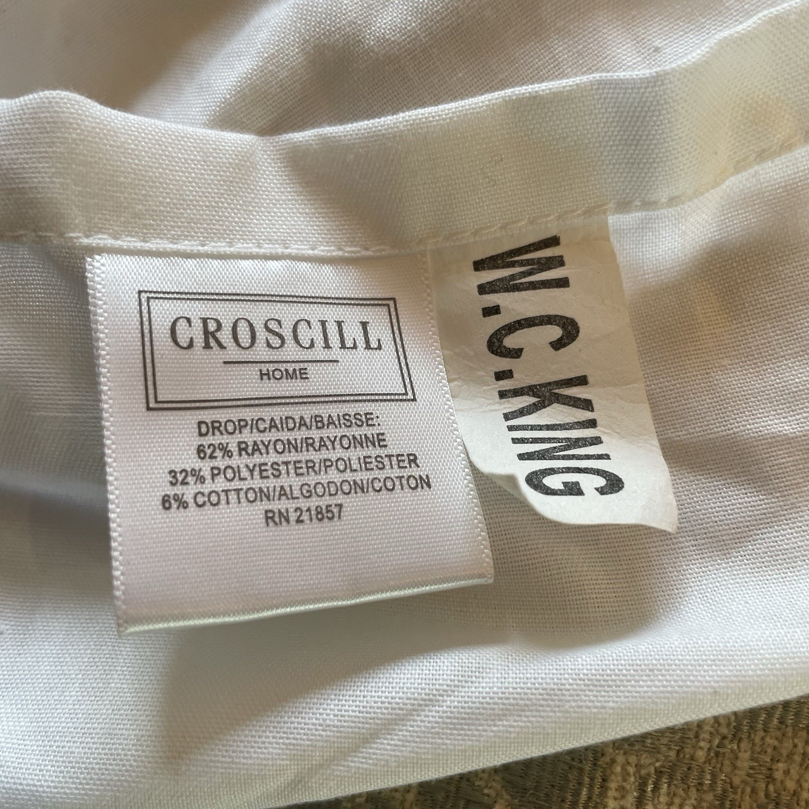 Croscill Damask Bedskirt Dust Ruffle California King Size 14" Drop Split Corners gallery