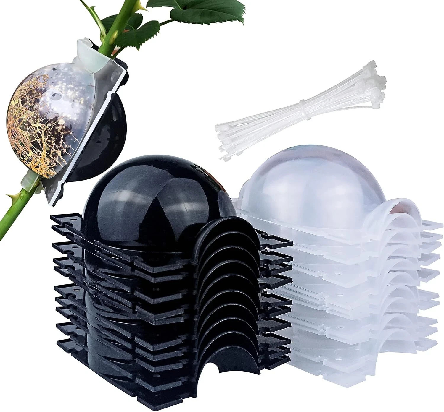 10 PCS Air Layering Propagation Kit with Zip Ties, Reusable Half Transparent Gra gallery
