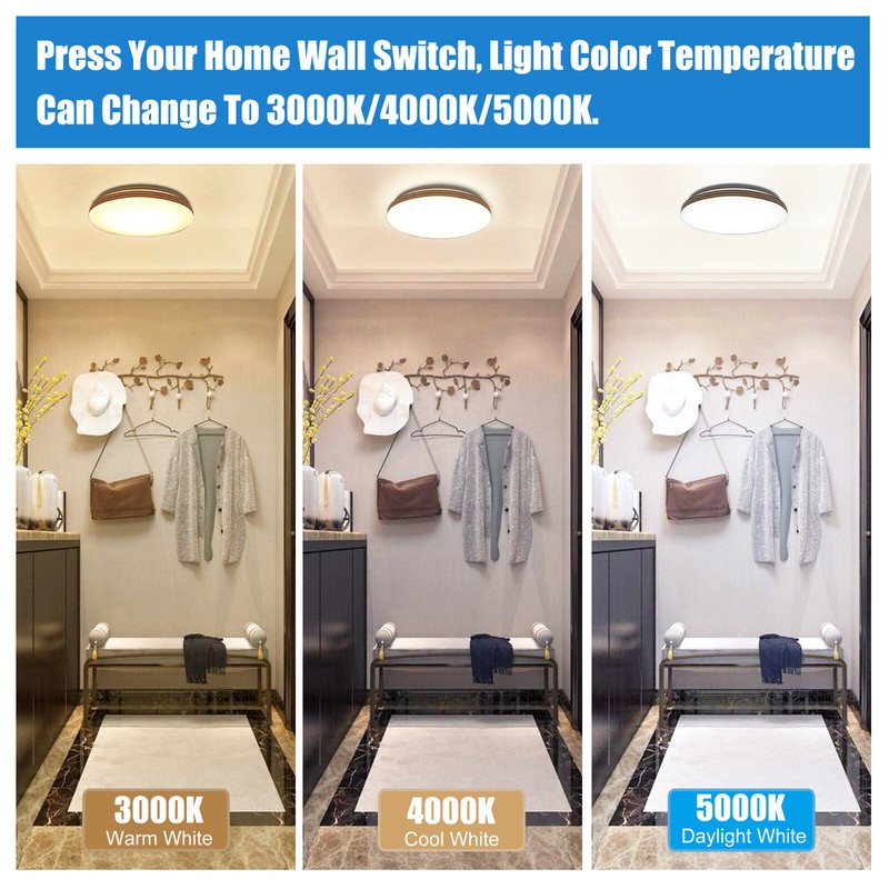 13 Inch Flush Mount LED Ceiling Light ,3000K/4000K/5000K 3 Color Temperatures gallery