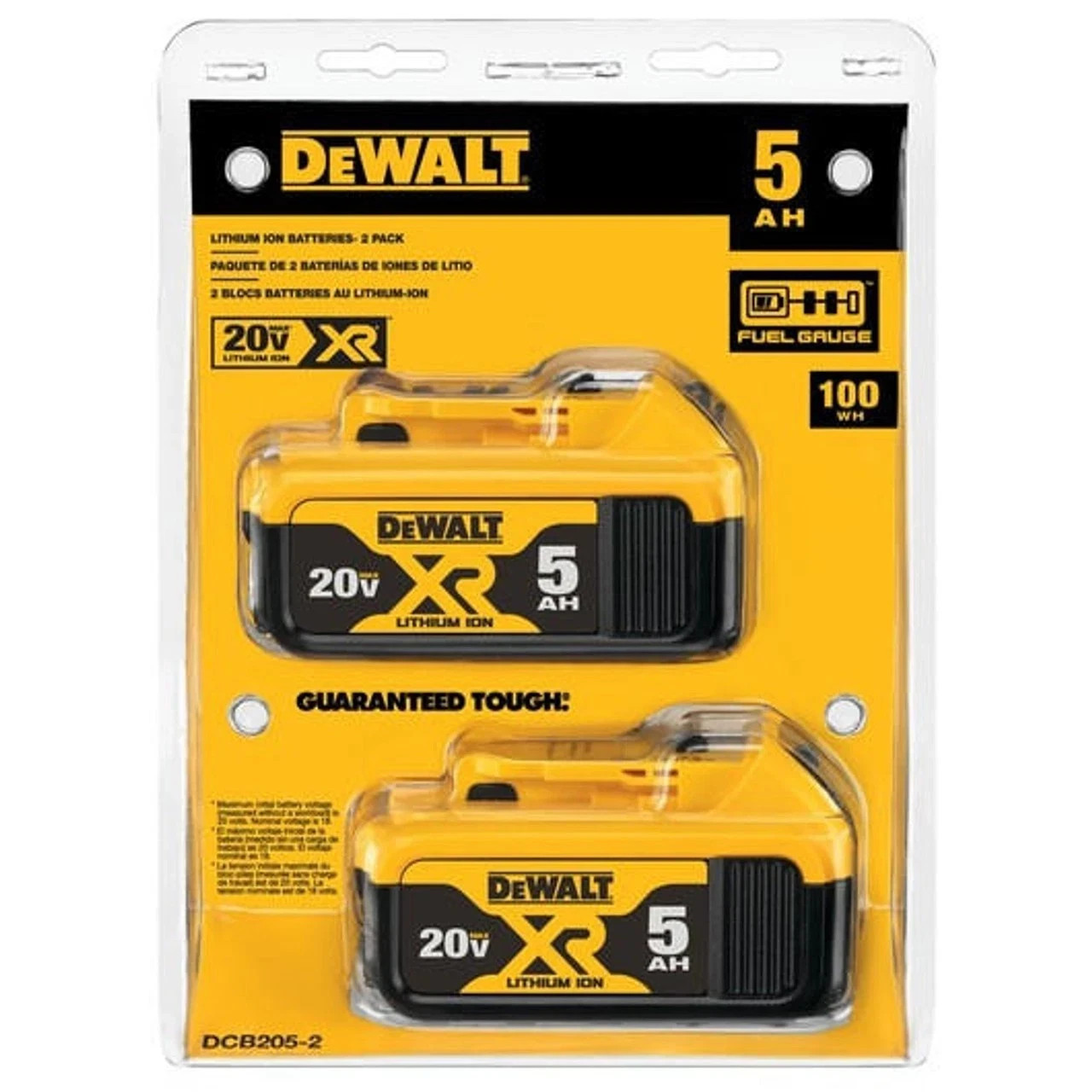 DEWALT DCB205-2 20V MAX Premium Lithium-Ion 5.0Ah Battery Pk 2 Pack 2025 Date gallery