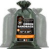 Woven Polypropylene Sand Bags -14" x 26" - Green, Bundle of 20 gallery