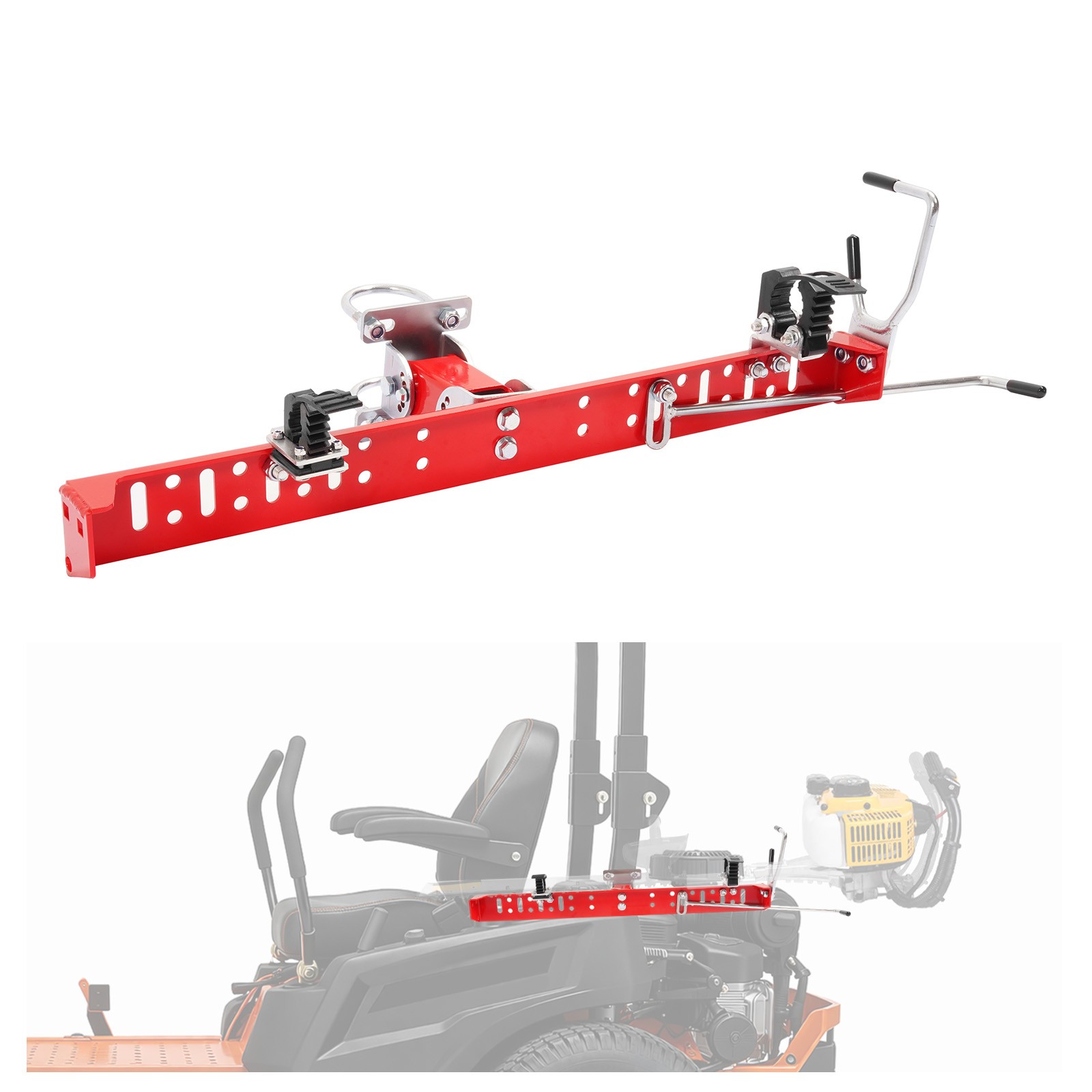 Trimmer Rack for 1"-2" Roll Bar Trimmer Holder For Zore Turn Lawn Mower w/Lock gallery
