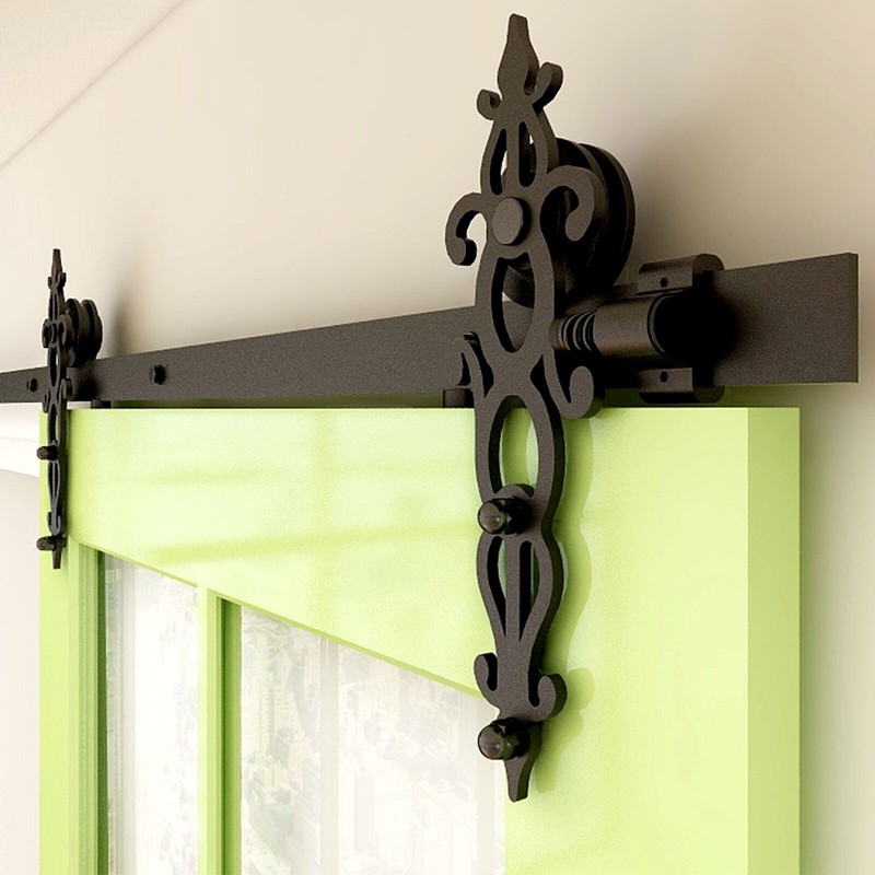 4FT -20FT Sliding Barn Door Hardware Track Single/Double Door Kit, Home/Kitchen gallery