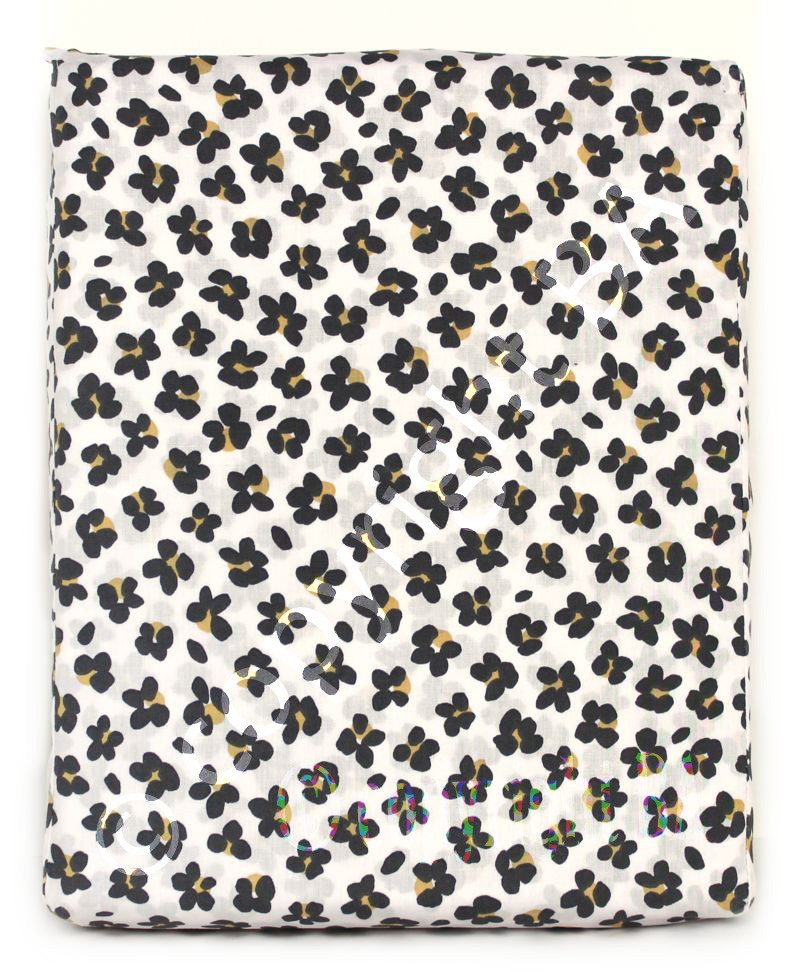 4pc Kate Spade New York FULL Sheet Set Floral Leopard 100% Cotton Black Gold NEW gallery