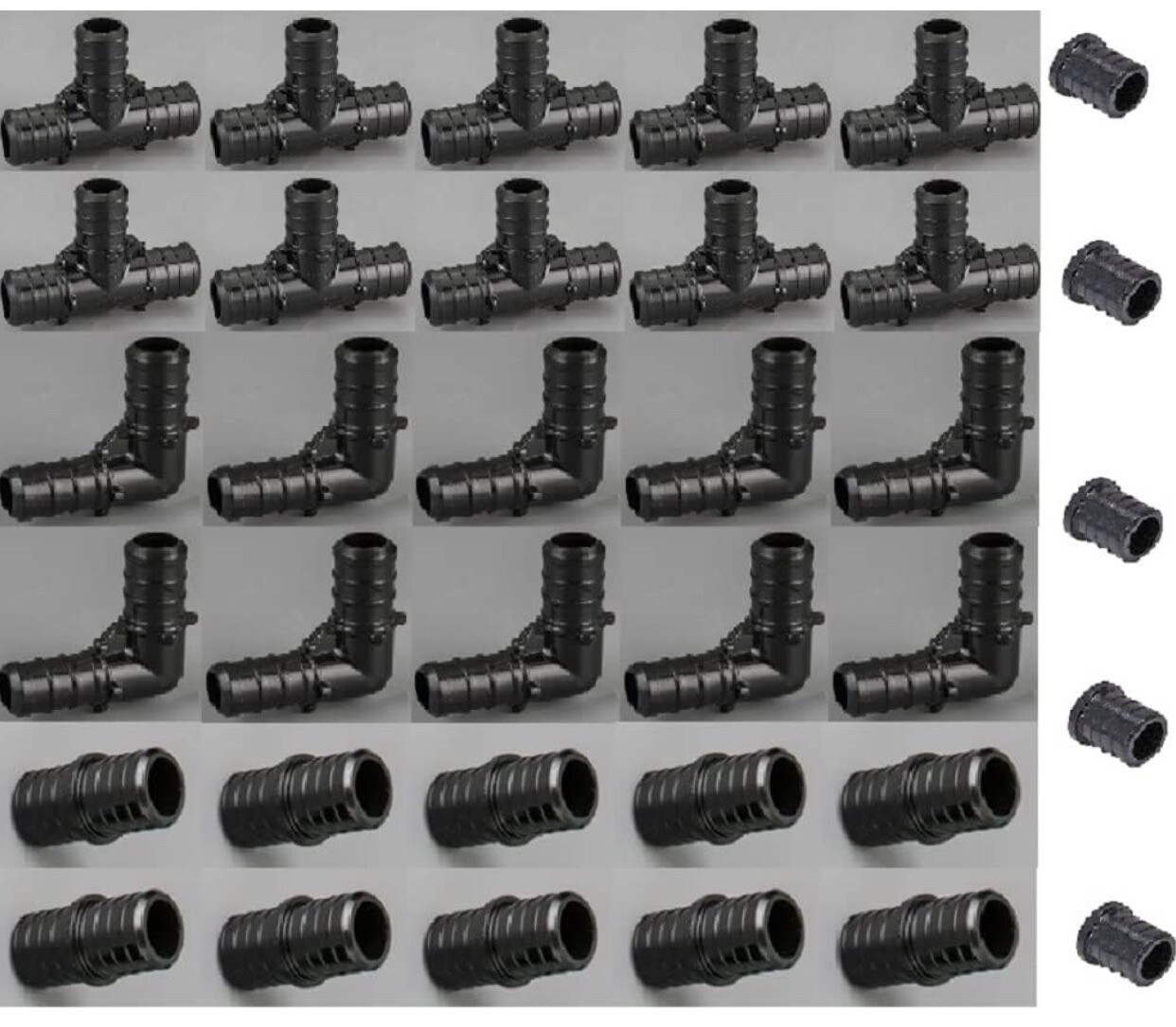 [Pack of 35] 1/2 Inch PEX B Plastic POLY PPSU Barb Crimp Fittings ASTM F-2159 gallery