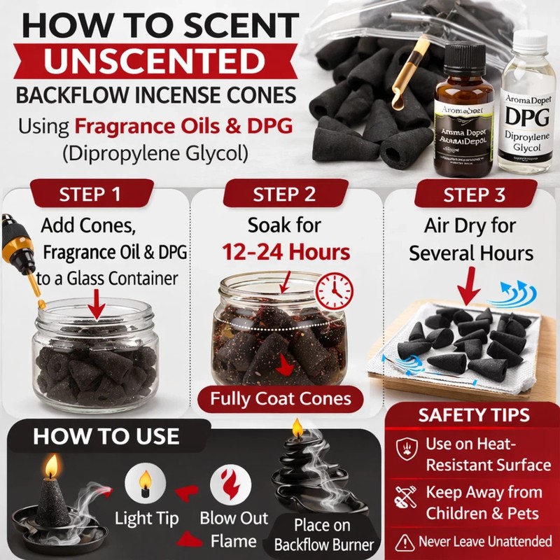 Incense Cones 2'' BACKFLOW Hand Dipped Premium Scented Smoke Charcoal gallery