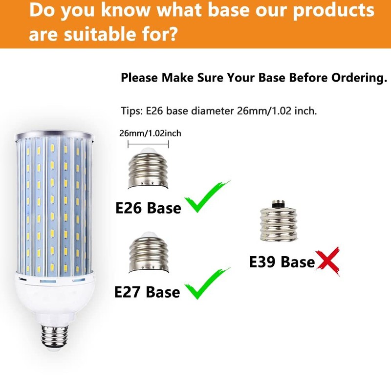 60W LED Corn Light Bulb Lamp, 6000LM E26/E27 6000K 85V~265V Super Bright Ligh... gallery