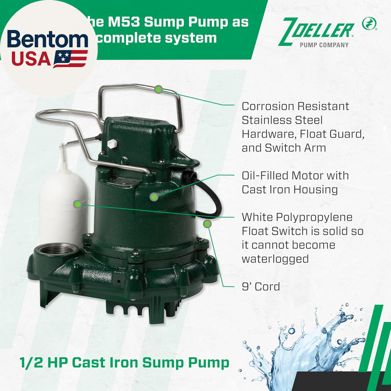 105-001 Automatic Drain Pump System - with 3/10HP Submersible Sump Pump M53 - Ut gallery