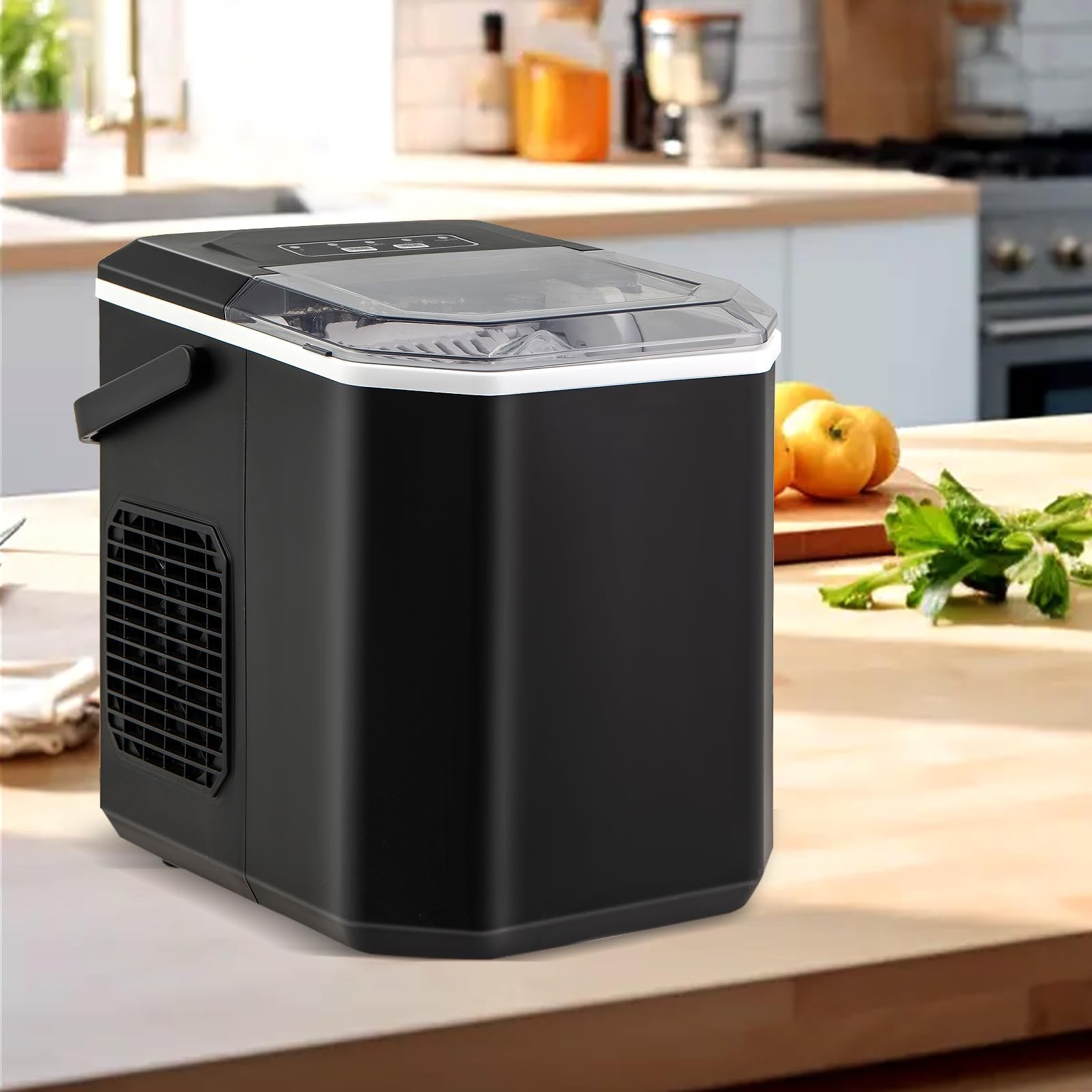 Countertop Ice Maker Self Cleaning 26.5Lb 9 Cubes 6-13 Mins Black Portable Ready gallery