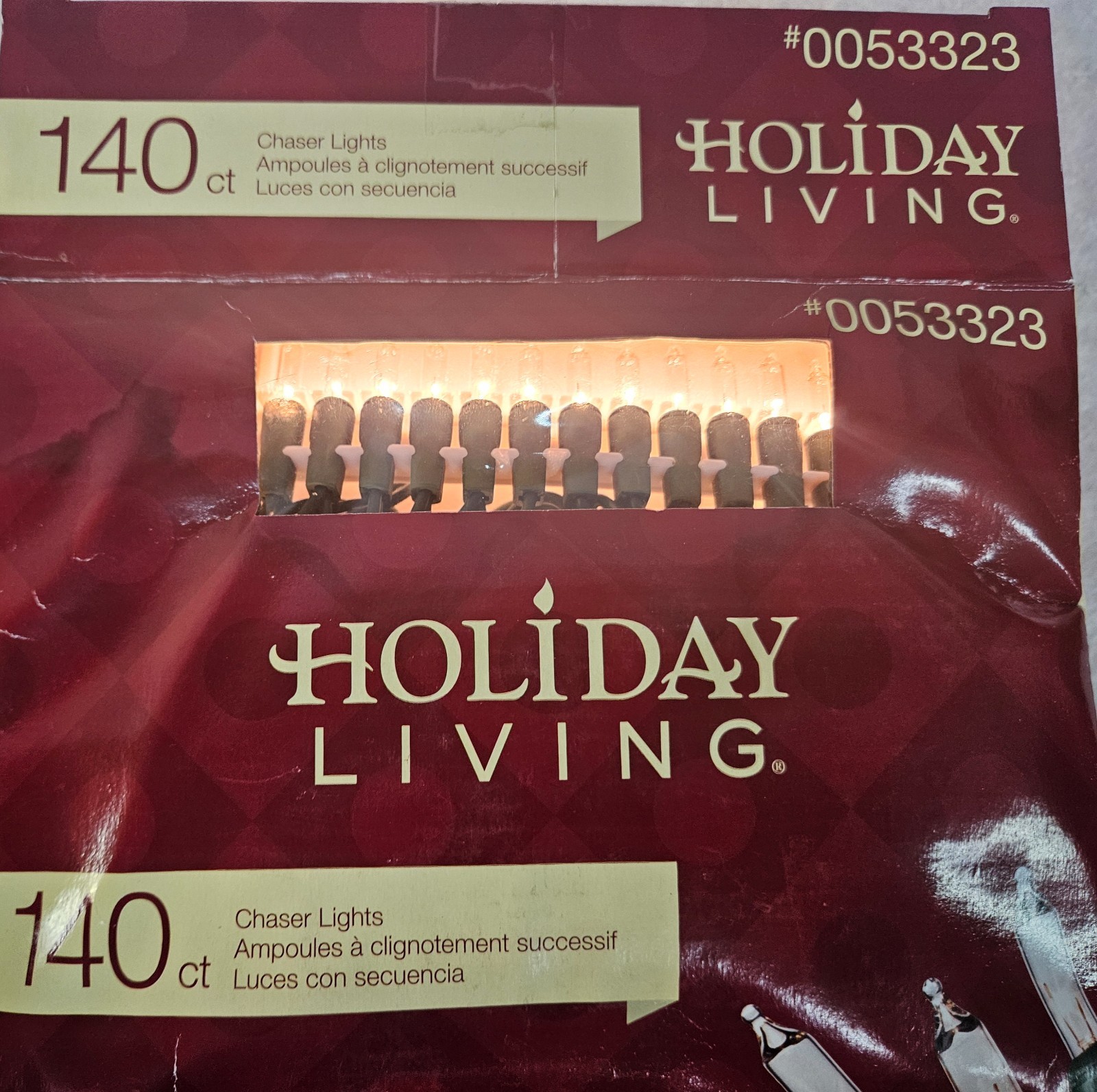 NIB HOLIDAY LIVING 140ct 8 Function White Christmas Chasing Light Strand 0053323 gallery