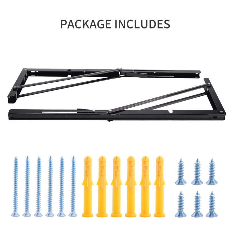 2 Pack 20" Black Folding Shelf Brackets Heavy Duty 330lb DIY L Bracket gallery