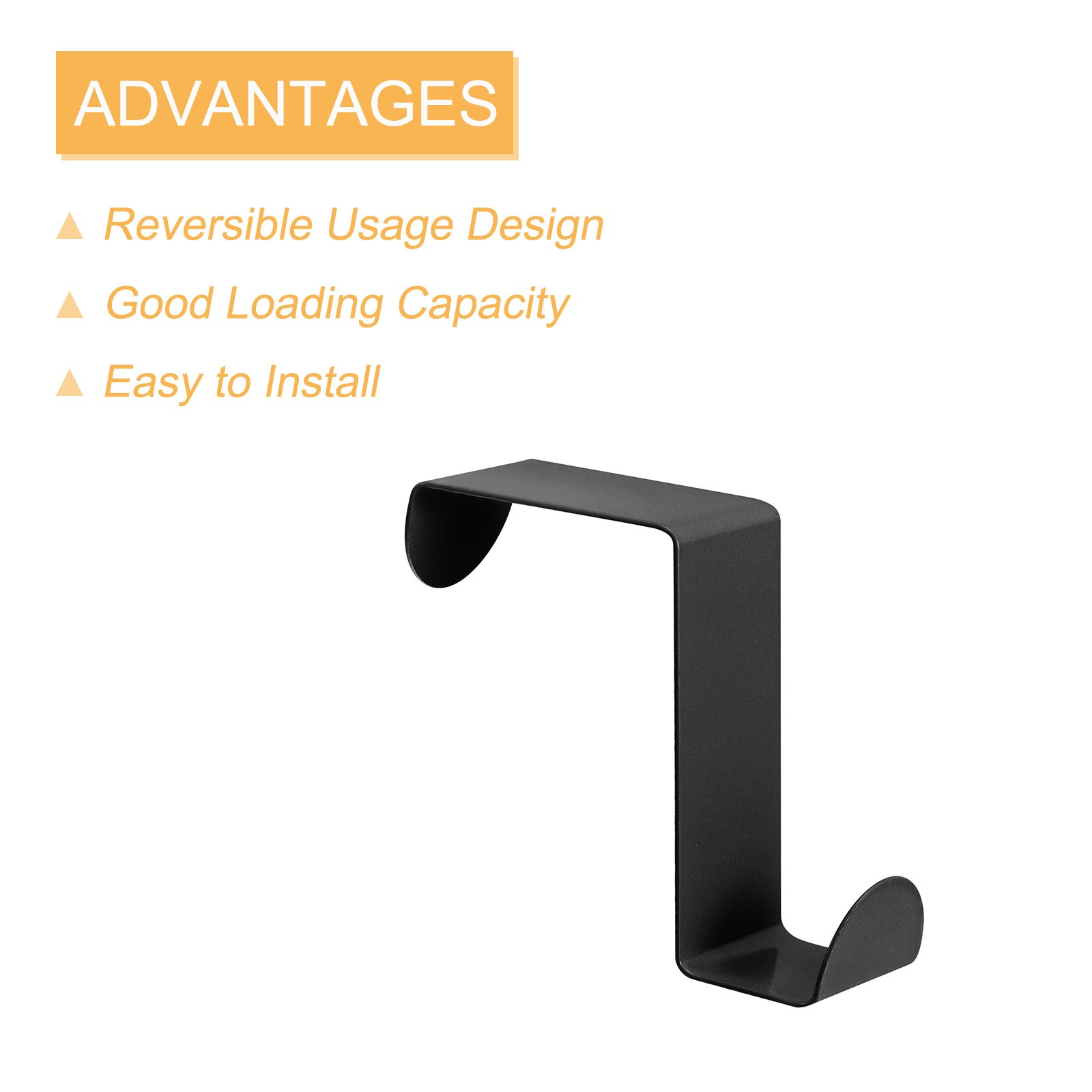 4pcs Over the Door Hooks Stainless Steel S-Shaped Double Hooks Black gallery