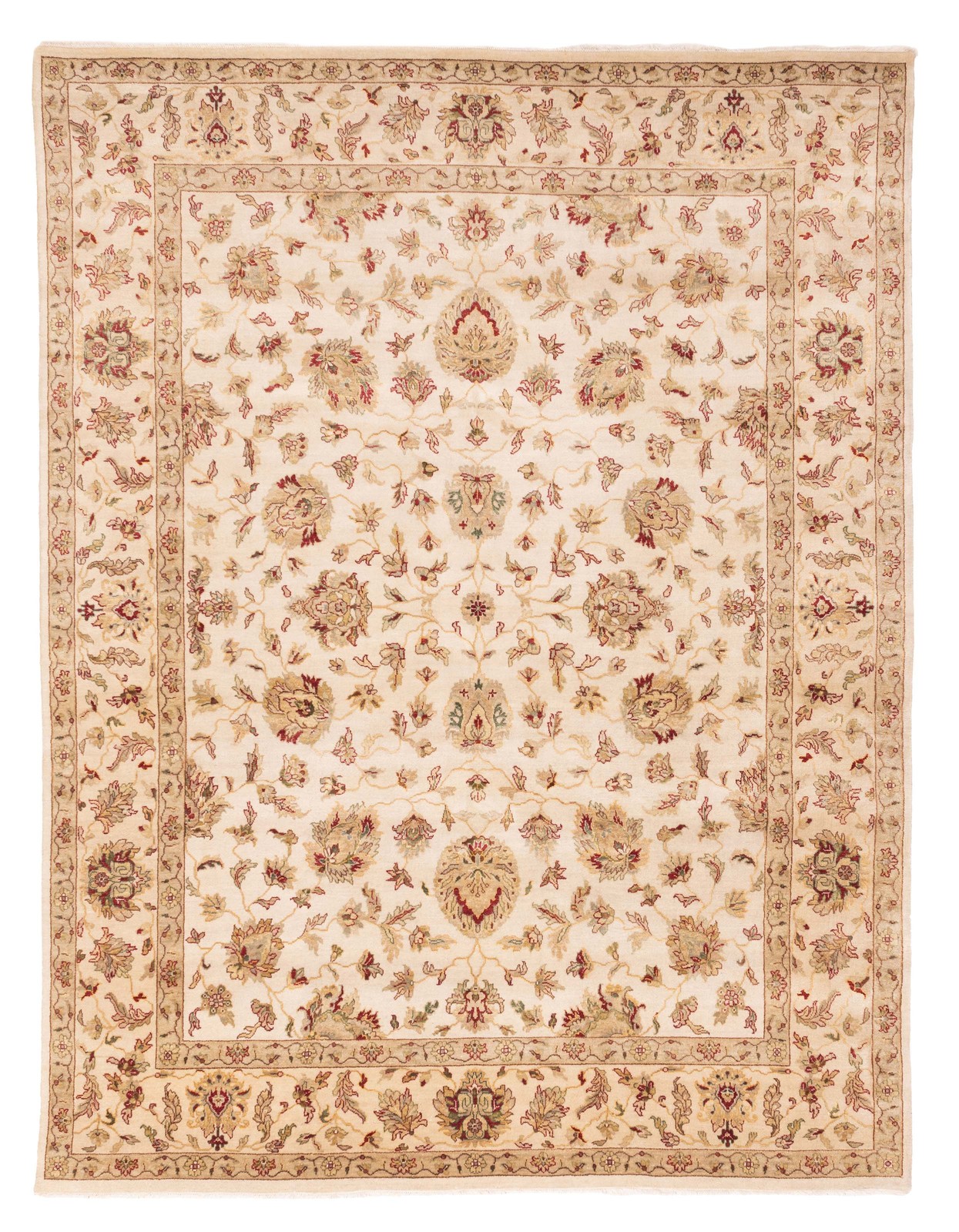 Traditional Ivory Hand-knotted Oriental Carpet 7'11" x 10'0" Area Rug gallery