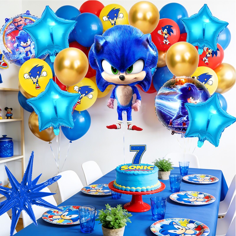 Sonic Party Decorations 84 Pcs Sonic Birthday Party Latex Balloons Foil Balloon gallery