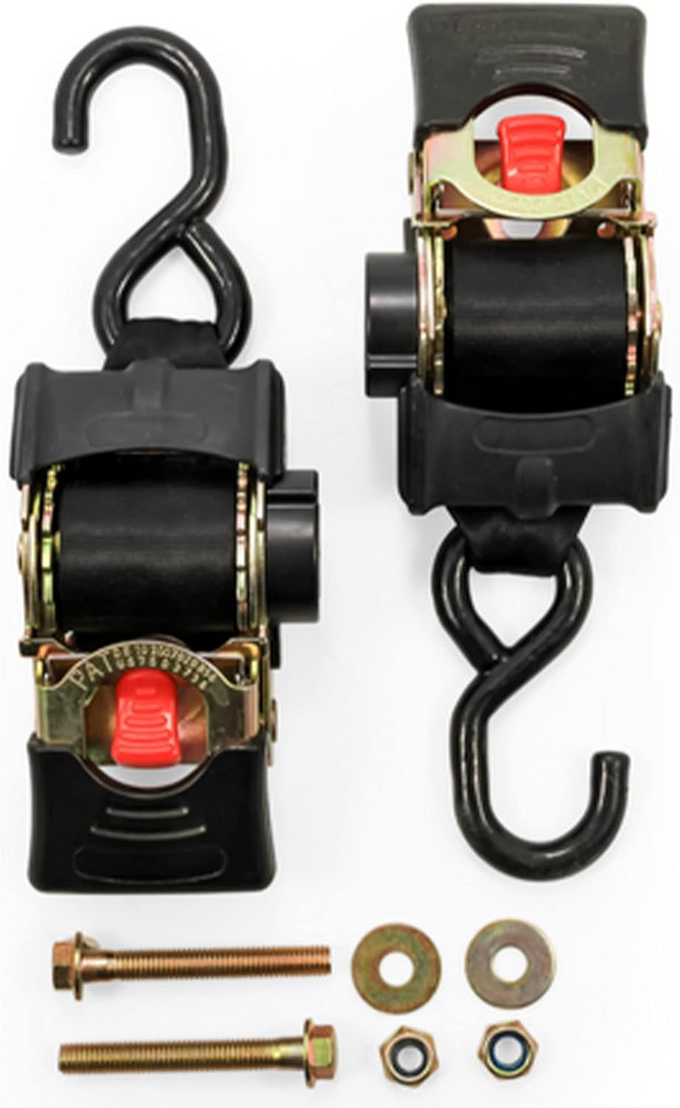 50030 Retractable Transom Tie down Strap (2” Width, 5.5’, Bolt-On), Black