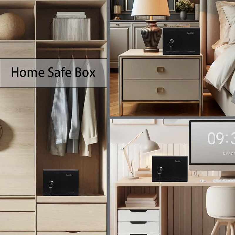 Versatile Wall Mount Safe Box with Key Lock - Ideal for Cash & Jewelry Storage gallery