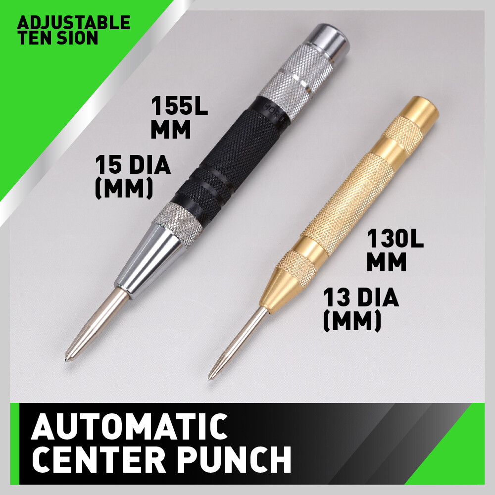 2 Super Strong Automatic Centre Punch Adjustable Spring Loaded Metal Drill TooL gallery
