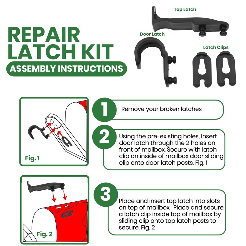 TonGass Mailbox Latch Clips Replacement Compatible with Group Standard Black gallery