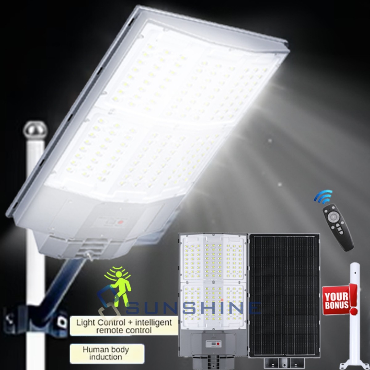 Solar Lights Outdoor Dusk To Dawn Motion Sensor Lighting Bulb Solar Street Light gallery
